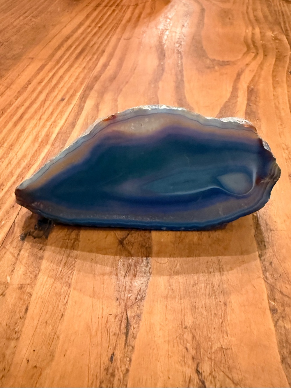 5 inch Polished Blue Agate Decorative Slice - Home Accent